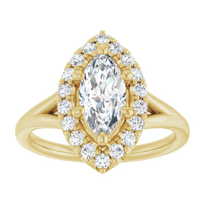 Marquise Halo Style Engagement Ring