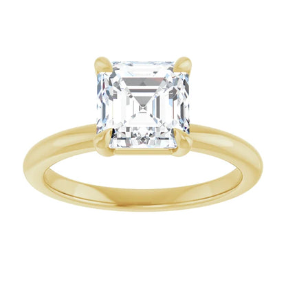 Asscher Solitaire Engagement Ring