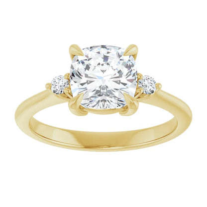 Cushion Accent Engagement Ring