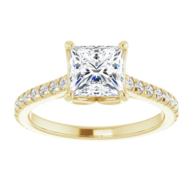 Princess Claw Set Eternity Style Engagement Ring