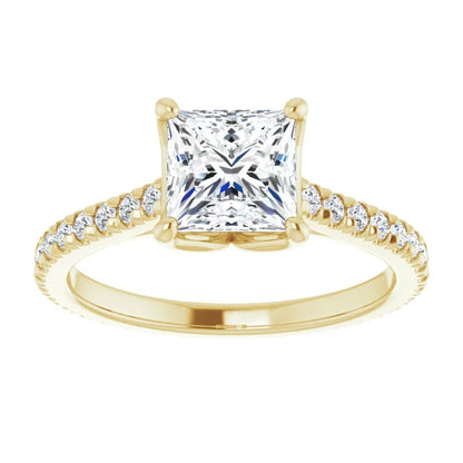 Princess Claw Set Eternity Style Engagement Ring