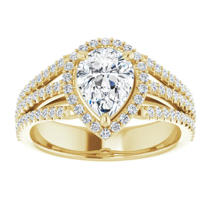 Pear Halo Style Engagement Ring