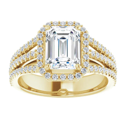Emerald Halo Style Engagement Ring