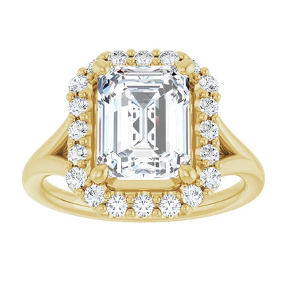 Emerald Halo Style Engagement Ring