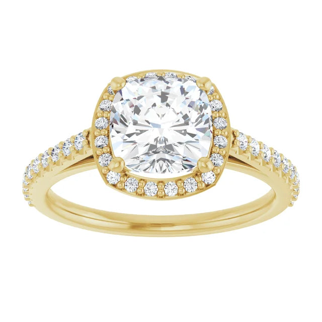 Cushion Halo Style Engagement Ring