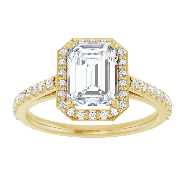 Emerald Halo Style Engagement Ring