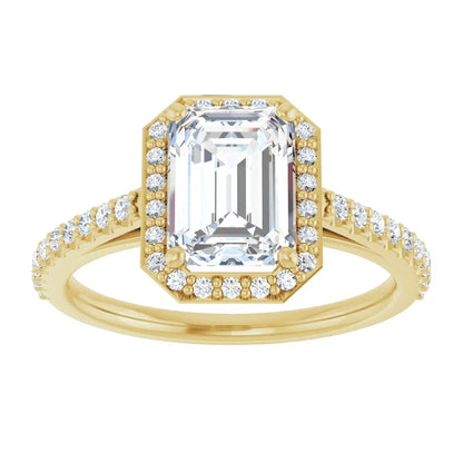 Emerald Halo Style Engagement Ring