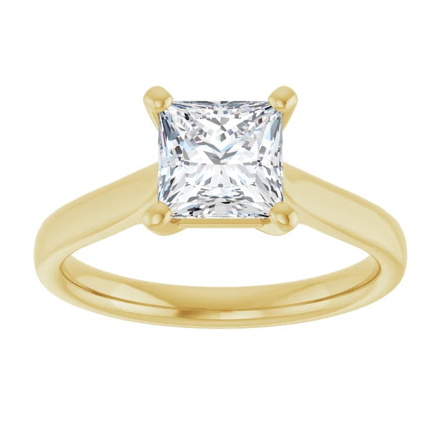 Four Claw Princess Solitaire Engagement Ring