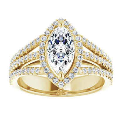 Marquise Halo Style Engagement Ring