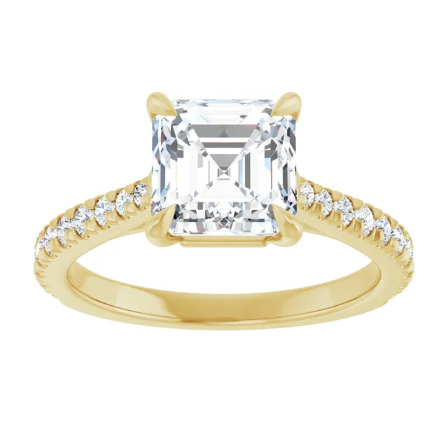 Asscher Claw Set Style Engagement Ring