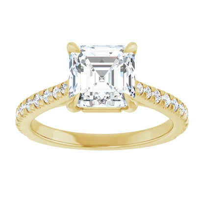 Asscher Claw Set Style Engagement Ring