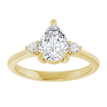 Pear Accent Engagement Ring