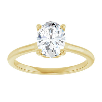 Four Claw Oval Solitaire Engagement Ring