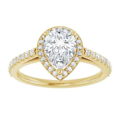 Pear Halo Style Engagement Ring