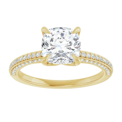 Cushion Claw Set Style Engagement Ring