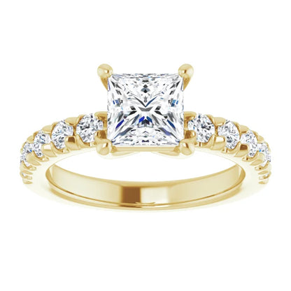 Princess Four Claw Set Style Engagement Ring
