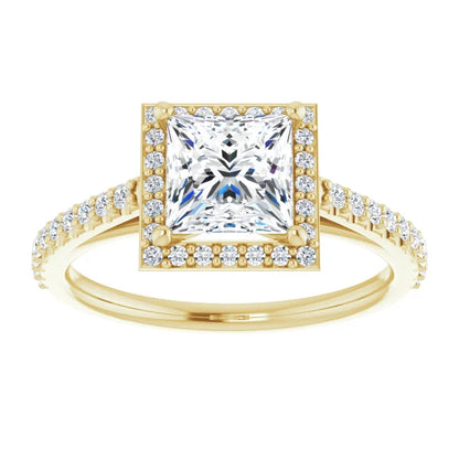 Princess Halo Style Engagement Ring