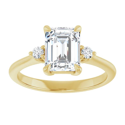 Emerald Accent Engagement Ring