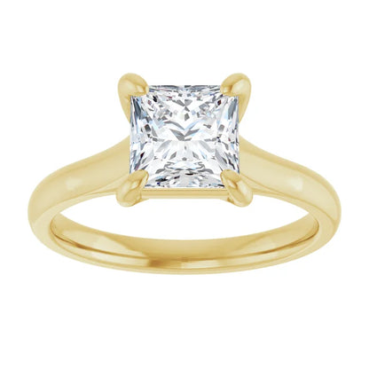 Four Claw Princess Solitaire Engagement Ring