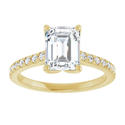 Emerald Claw Set Eternity Style Engagement Ring