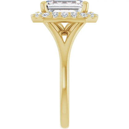 Emerald Halo Style Engagement Ring