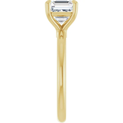 Asscher Solitaire Engagement Ring