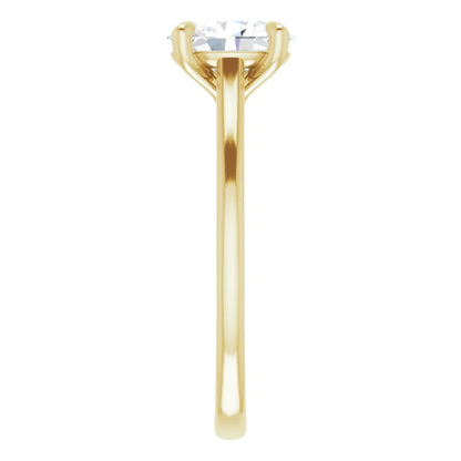 Four Claw Oval Solitaire Engagement Ring