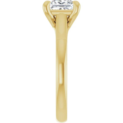 Four Claw Princess Solitaire Engagement Ring