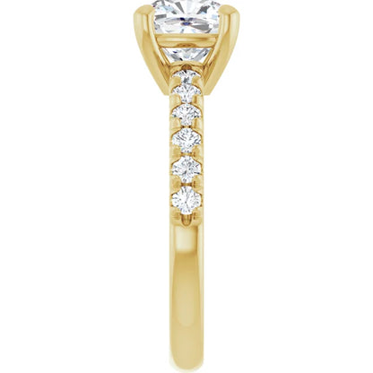 Cushion Four Claw Set Style Engagement Ring