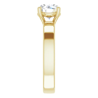 Round Brilliant Wide Band Solitaire Engagement Ring