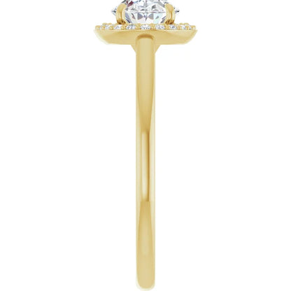 Oval East West Halo Style Engagement Ring