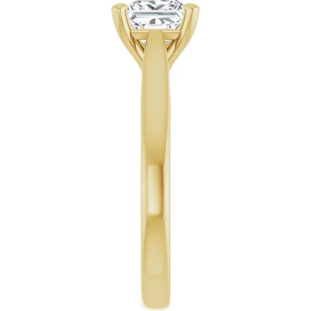 Four Claw Princess Solitaire Engagement Ring