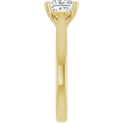 Four Claw Princess Solitaire Engagement Ring