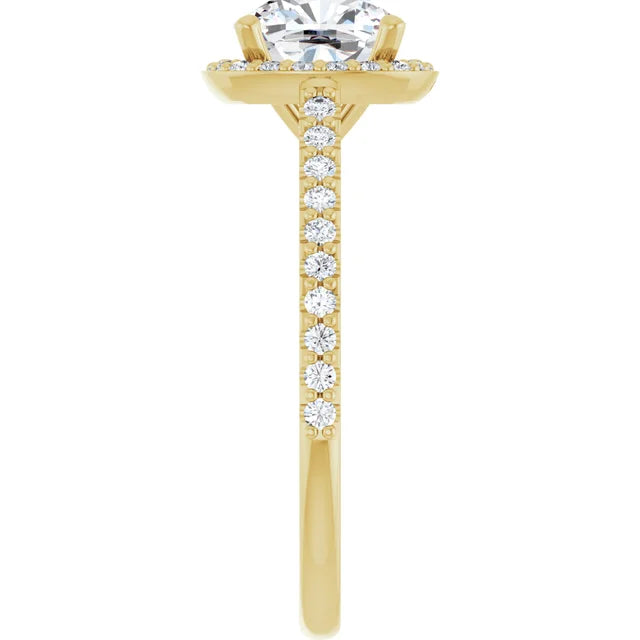 Cushion Halo Style Engagement Ring