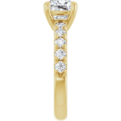 Cushion Four Claw Set Style Engagement Ring