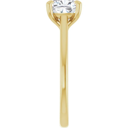 Four Claw Cushion Solitaire Engagement Ring