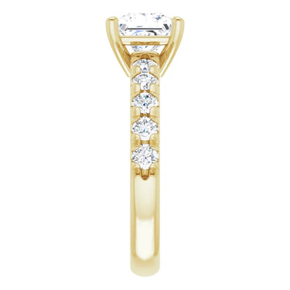 Princess Four Claw Set Style Engagement Ring