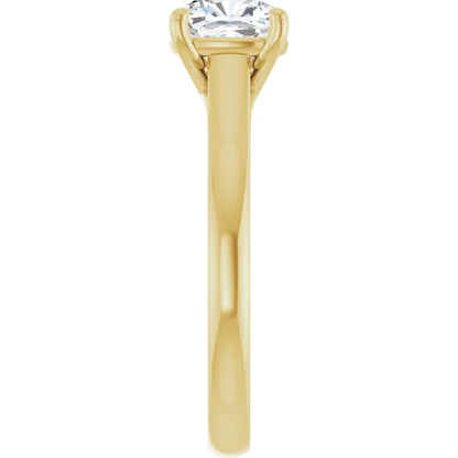 Four Claw Cushion Solitaire Engagement Ring