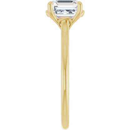 Four Claw Asscher Solitaire Engagement Ring