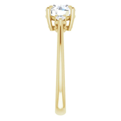 Round Brilliant Accent Engagement Ring