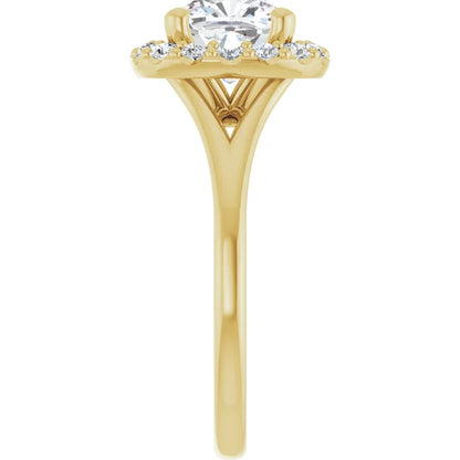 Cushion Halo Style Engagement Ring
