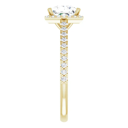 Princess Halo Style Engagement Ring