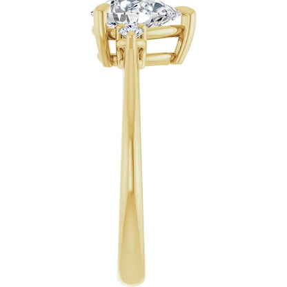 Pear Accent Engagement Ring