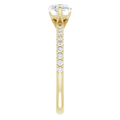 Pear East West Style Engagement Ring