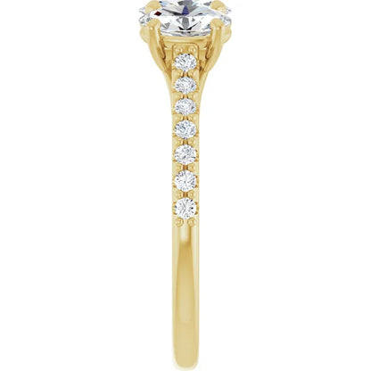 Oval Tri -Stone Style Engagement Ring