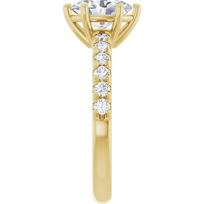 Oval Six Claw Set Style Engagement Ring