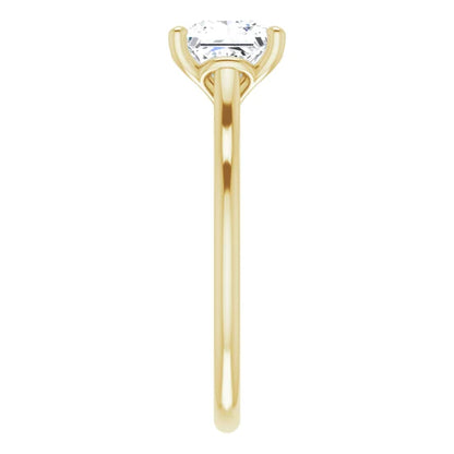 Four Claw Princess Solitaire Engagement Ring