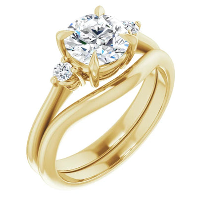 Round Brilliant Accent Engagement Ring