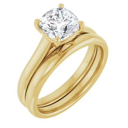Four Claw Cushion Solitaire Engagement Ring