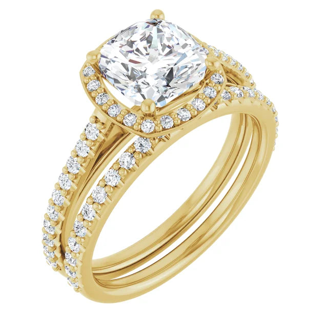 Cushion Halo Style Engagement Ring